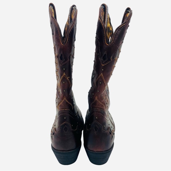 9.5 LAREDO Women’s Leather Studded Western Boots - Picture 4 of 8